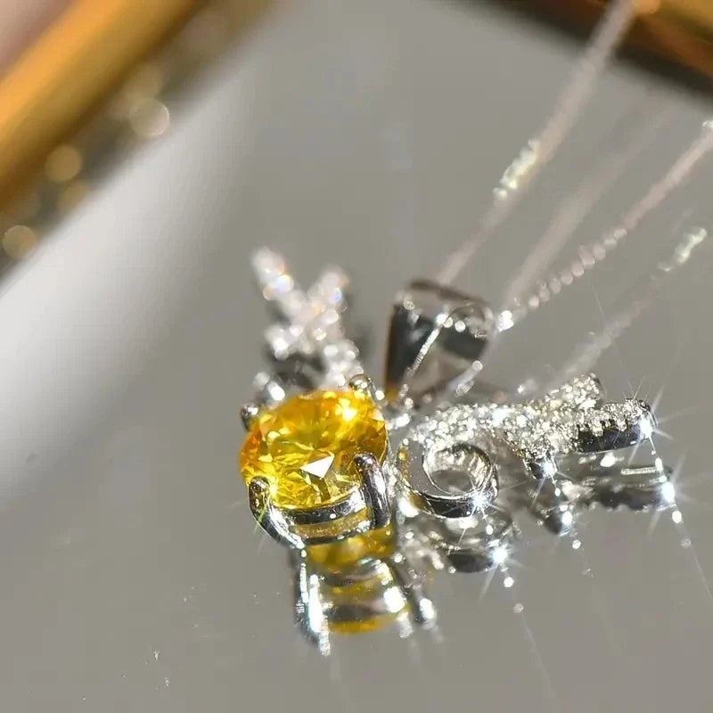 Huitan Elk Pendant Necklace – CZ Stones Women's Party Jewelry