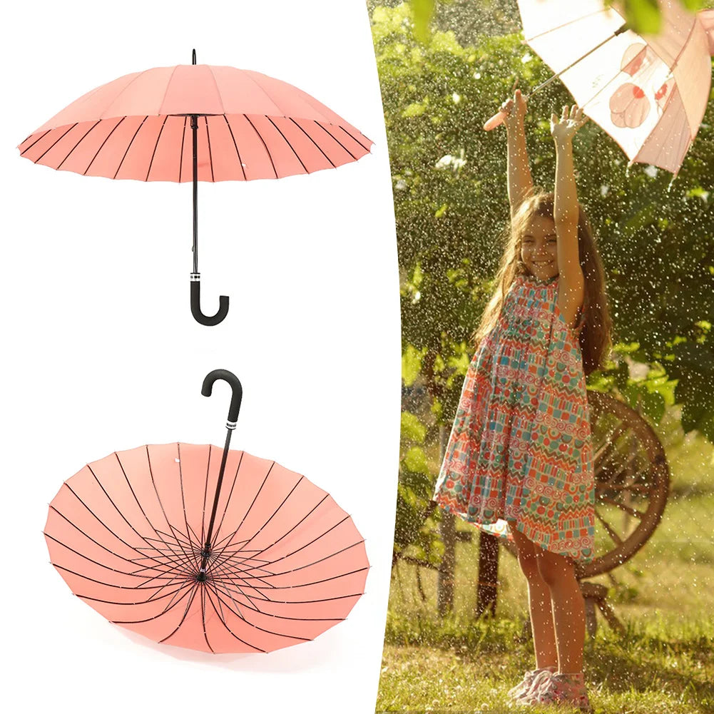PEAKINBAGS Ultra Large Retro J-Stick Umbrella – 24 Ribs