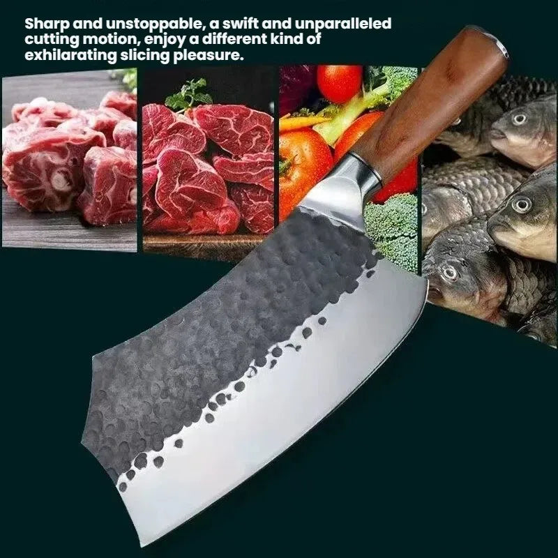 Hand-Forged Meat Cleaver Knife – 7.5" Stainless Steel Butcher