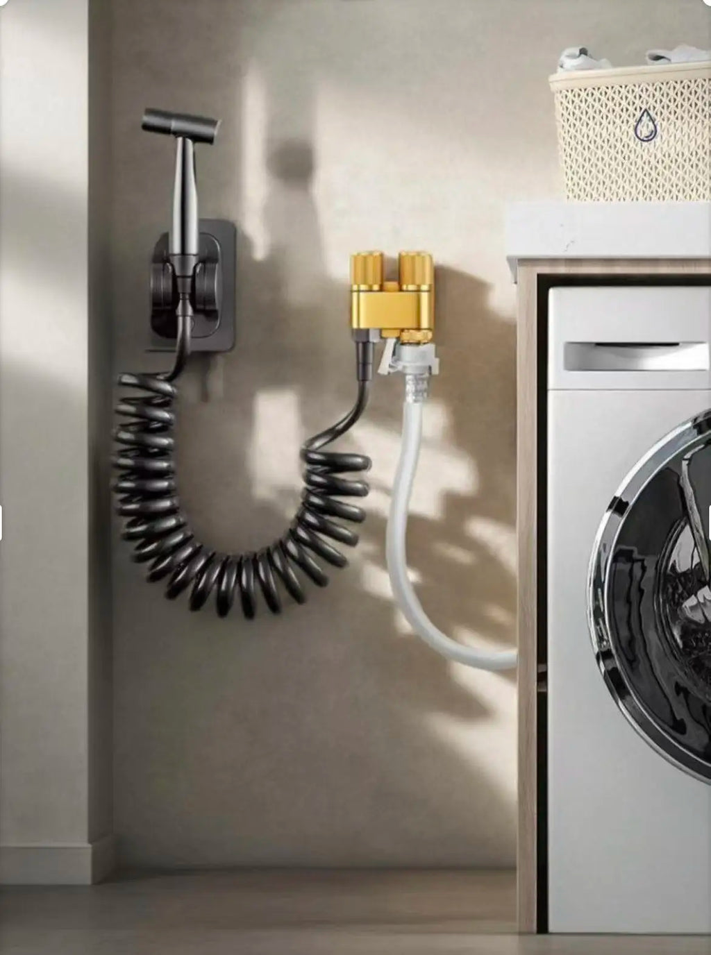 Dual Outlet Copper Tee Washing Machine Water Stop Valve