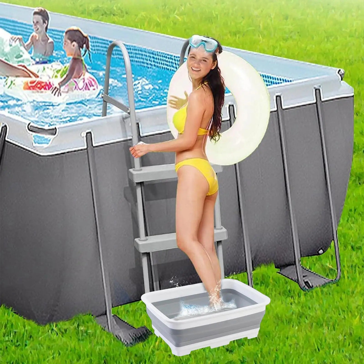 Foldable Foot Wash Basin – Portable Pool & Outdoor Foot Tub