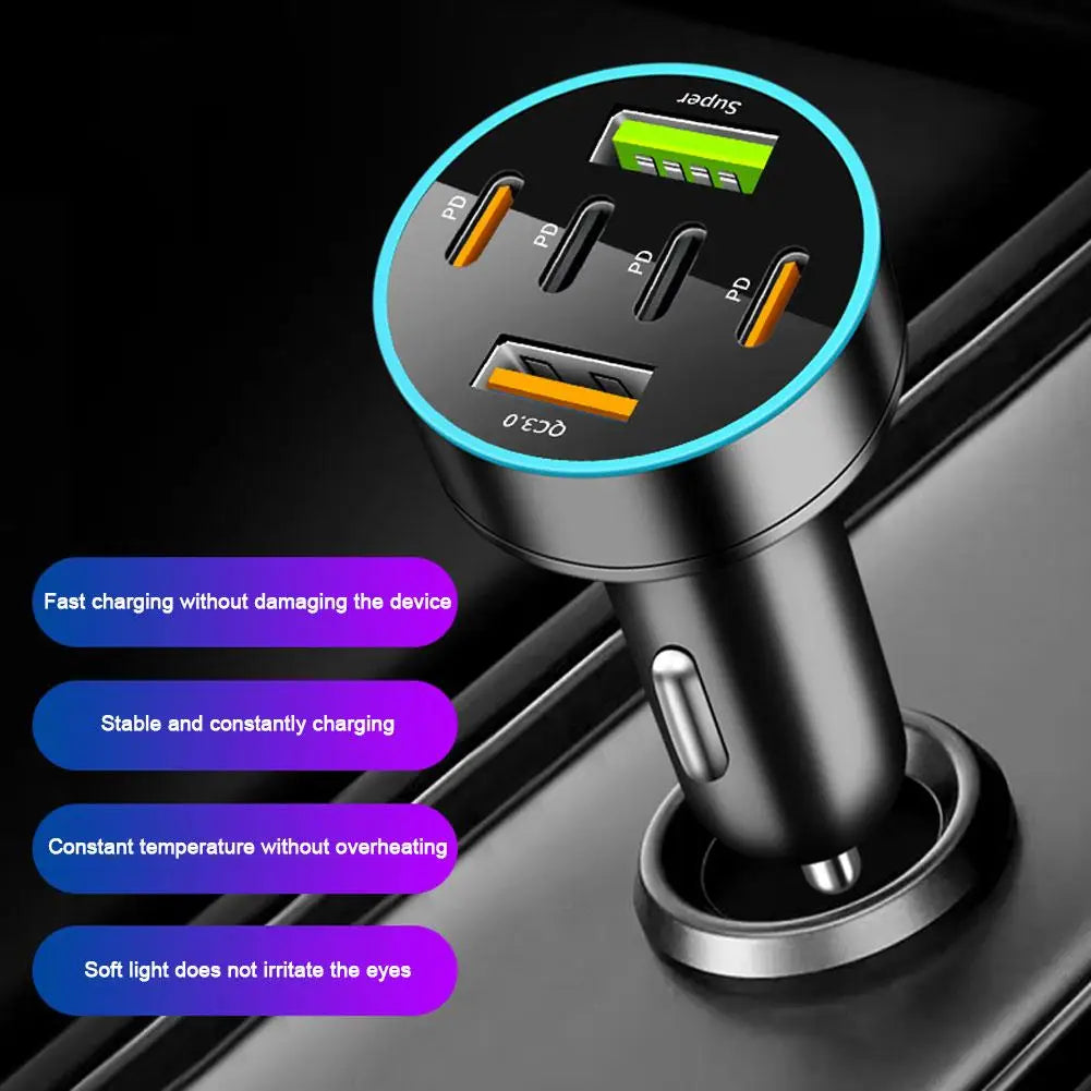66W USB JMG-PD+QC3 0 Car Digital Display Monitoring Charger PD Fast