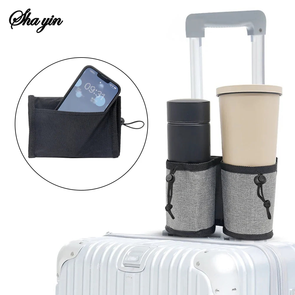 Travel Luggage Cup Holder – Fits All Suitcase Handles