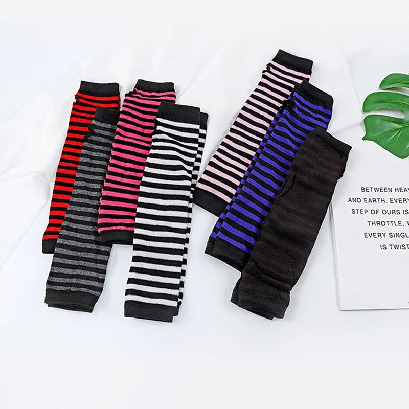 Women's Fingerless Knit Arm Warmers – Long Sleeve Wrist Gloves