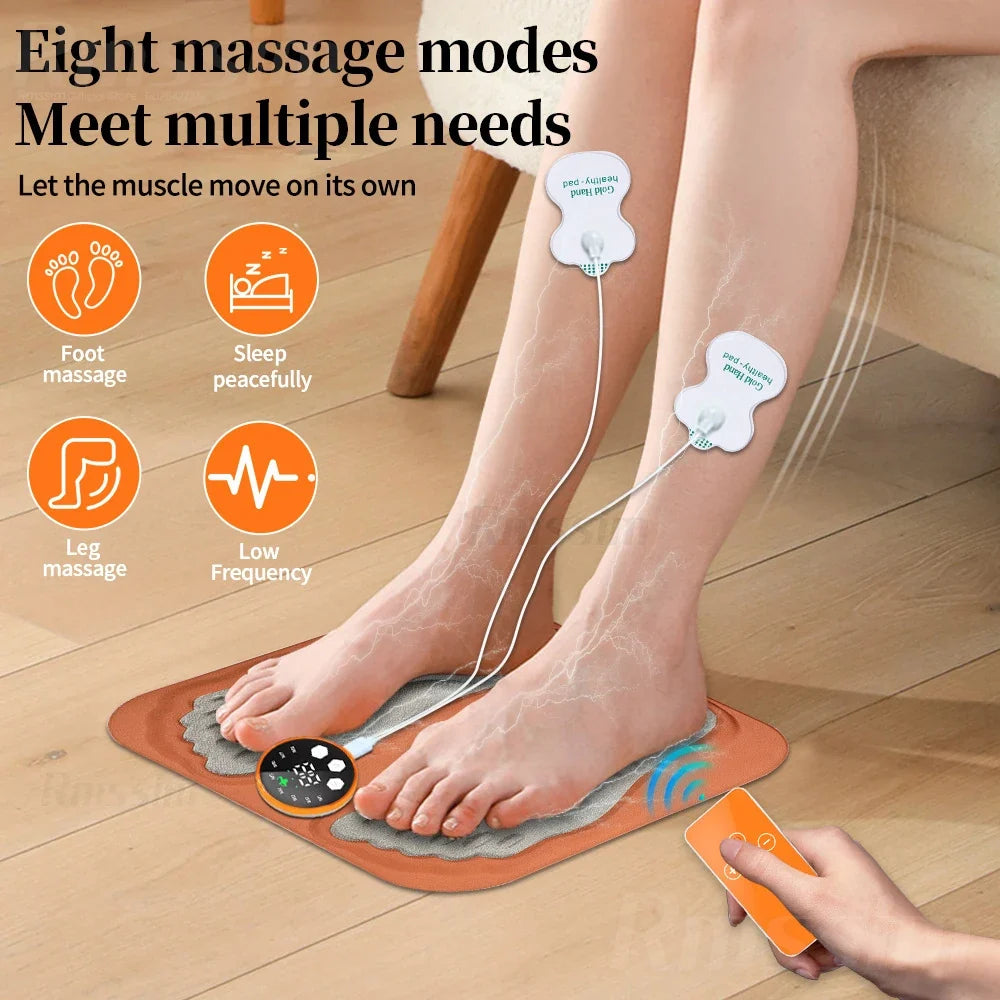 3D EMS Foot Massager Pad | 8 Modes 29 Levels RF Remote