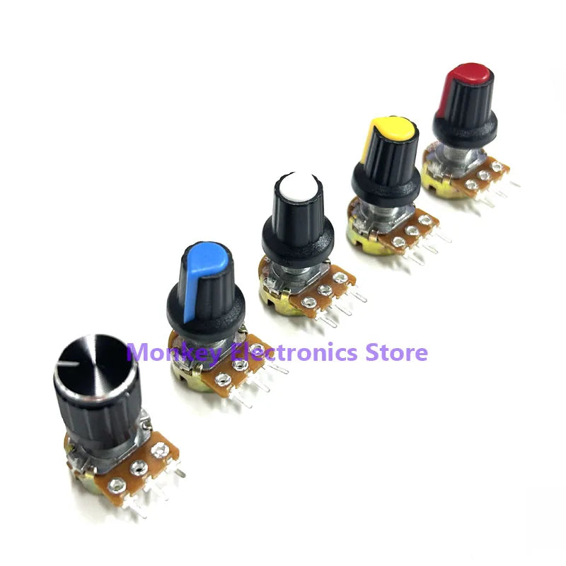 40PCS WH148 Rotary Potentiometer Kit B5K-B100K + 20 Knobs