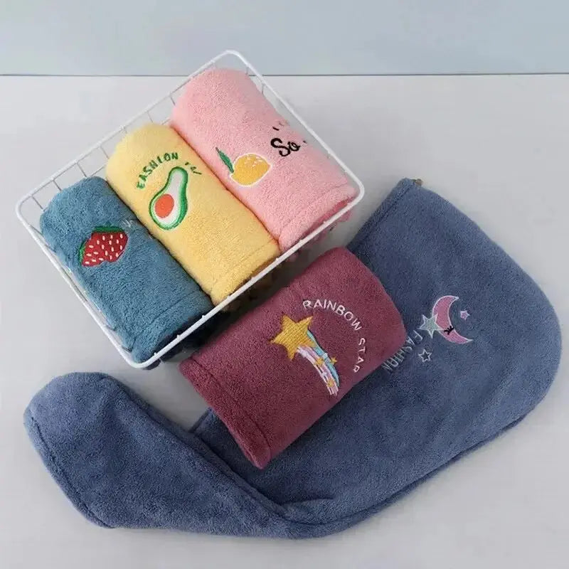 Quick-Dry Microfiber Hair Towel Wrap Bonnet | Women & Girls