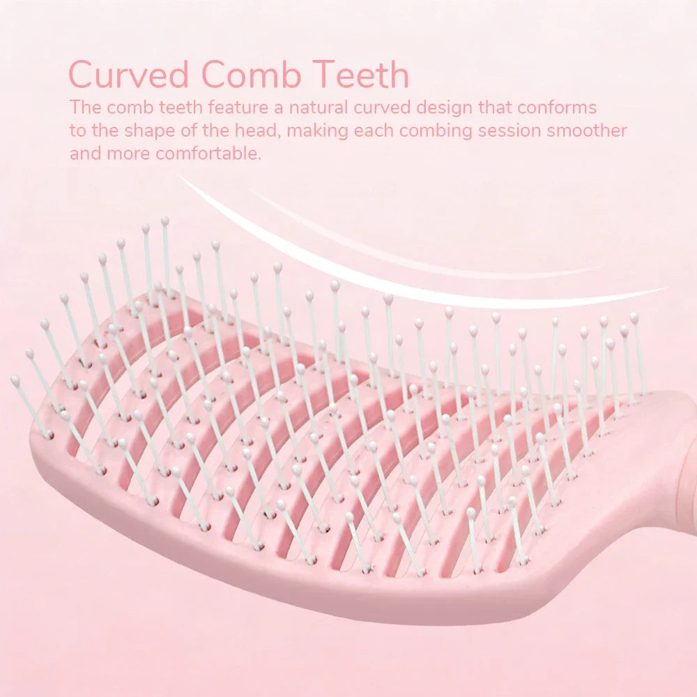 Cherry Blossom Pink Vent Hair Brush – Round-Tip Bristles