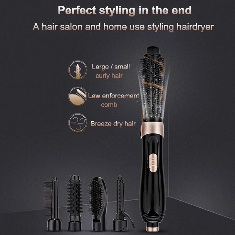 4-in-1 Rotating Hot Air Brush Blow Dryer Comb | Salon Style