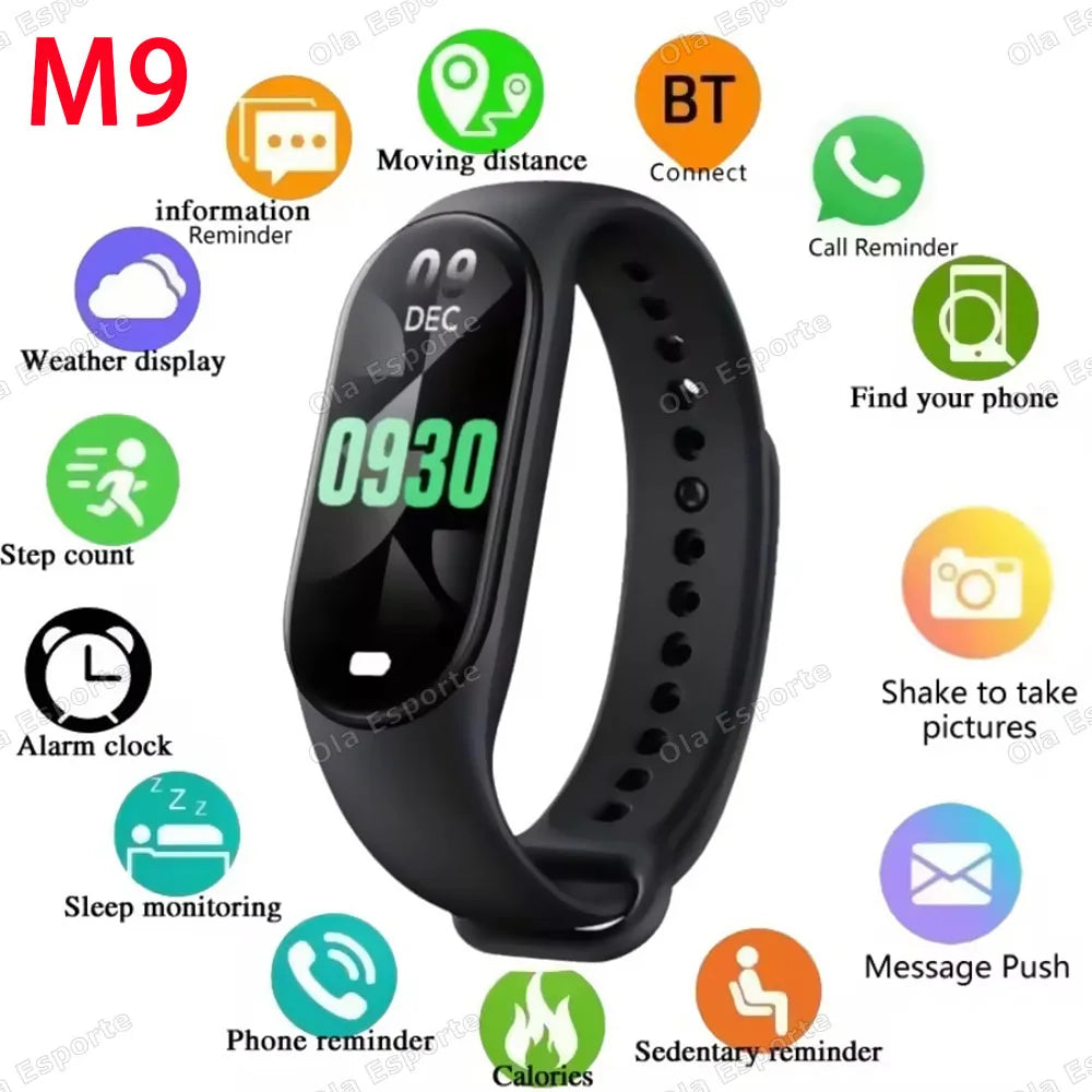 M9 Sports Smart Watch – Fitness Tracker, Heart Rate & Music