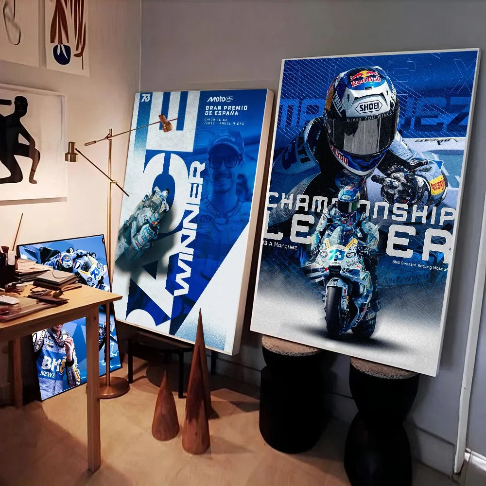 MotoGP Wall Poster – Self-Adhesive Waterproof Art Sticker