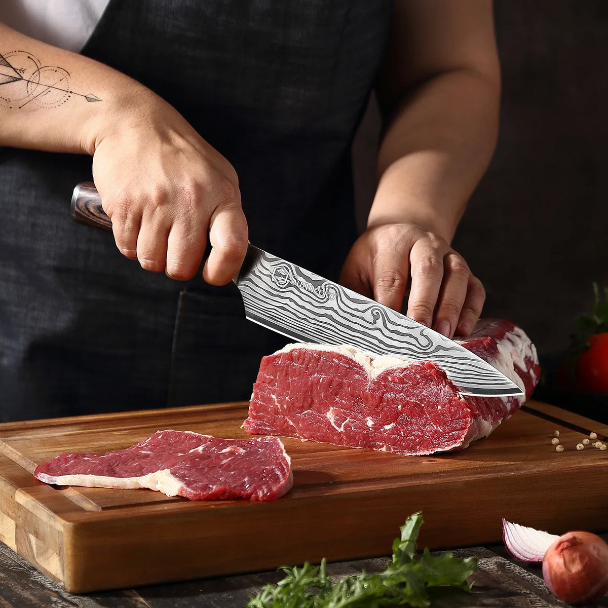Sunnecko Chef's Knife 8" & 5.5" High Carbon Stainless Steel