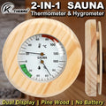 2-in-1 Wooden Sauna Thermometer & Hygrometer | Round Dial