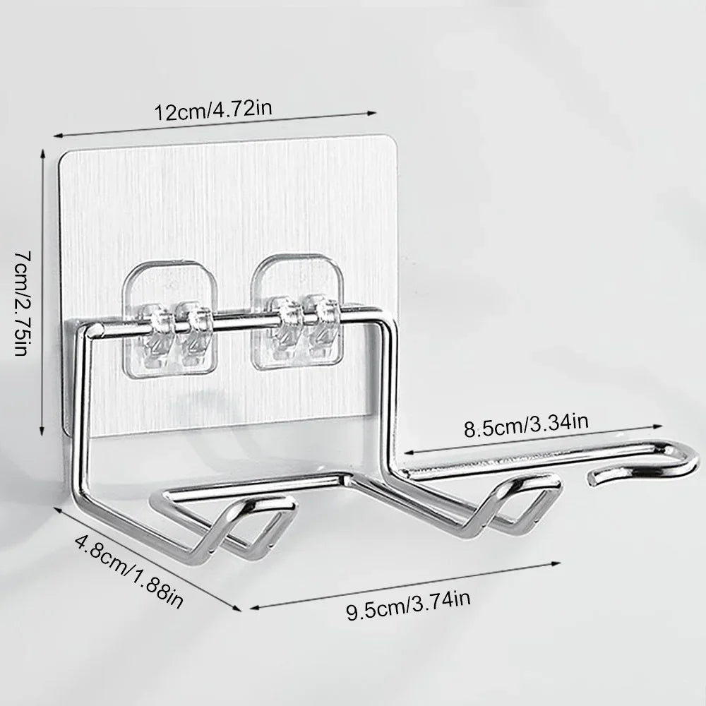 Wall Mounted Hair Dryer Holder – Stainless Steel Bathroom Rack