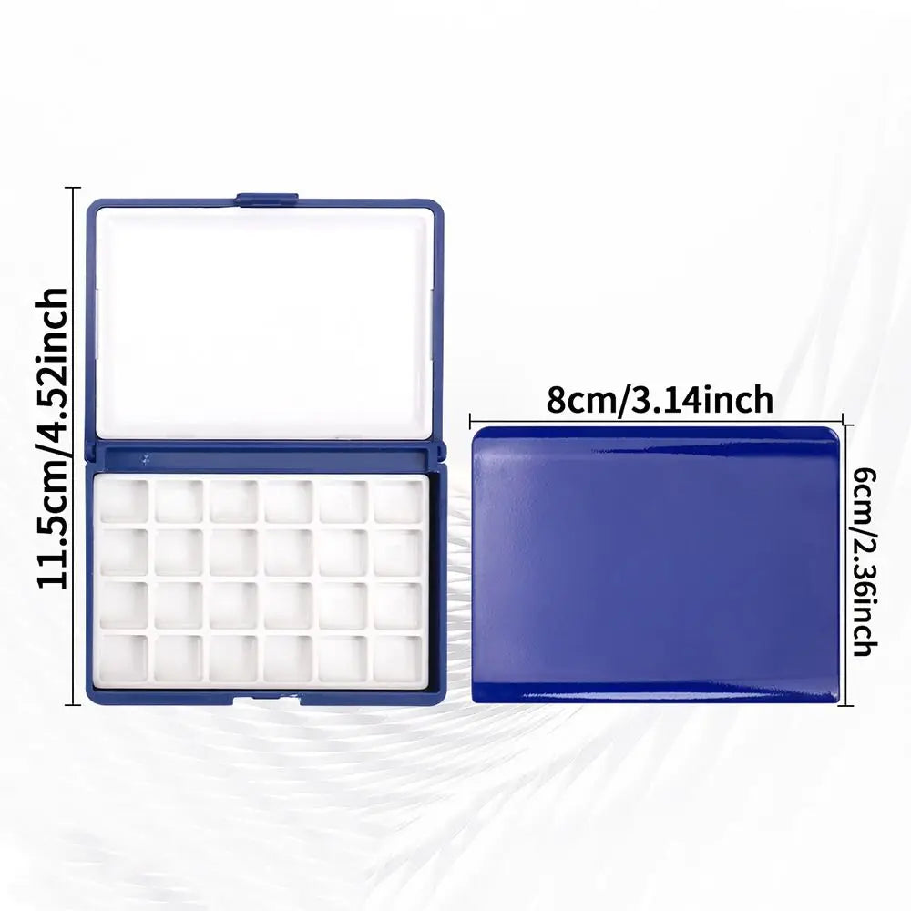 Mini Watercolor Palette Box 12/24 Grid – Travel Paint Case