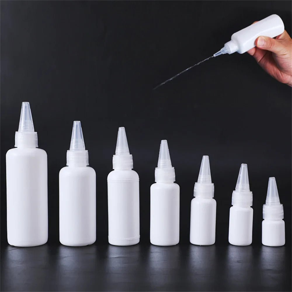 5 10 20 30 50 60 Empty PE Plastic Glue Bottles Screw-on Lids Squeeze