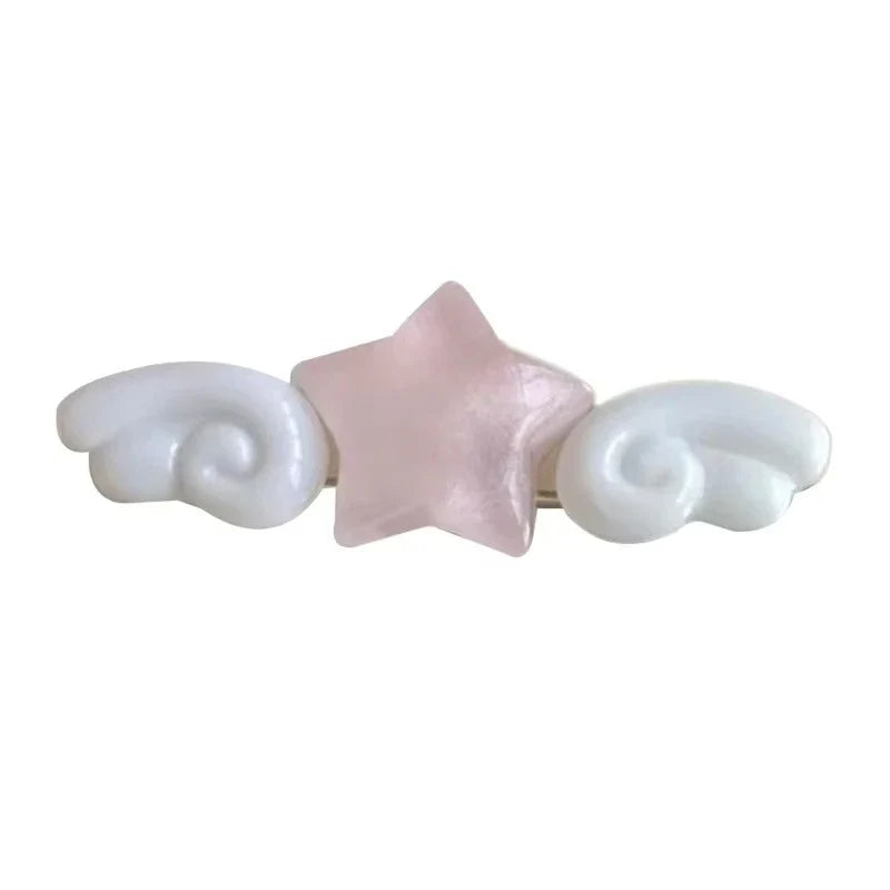 Star Wing Hair Clips for Girls – 2PCS Acrylic Barrettes