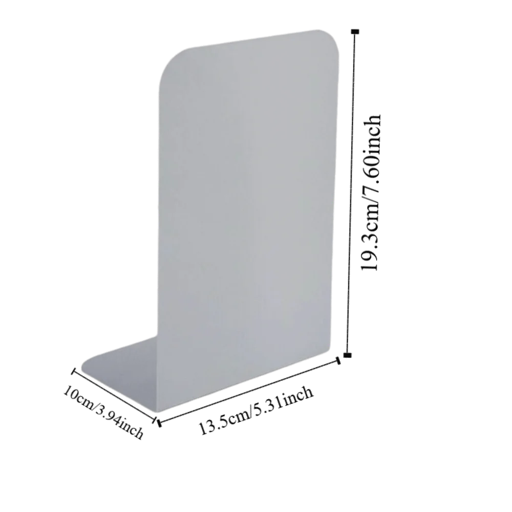 L-Shaped Metal Bookends – Non-Slip Book Holder, Set of 2