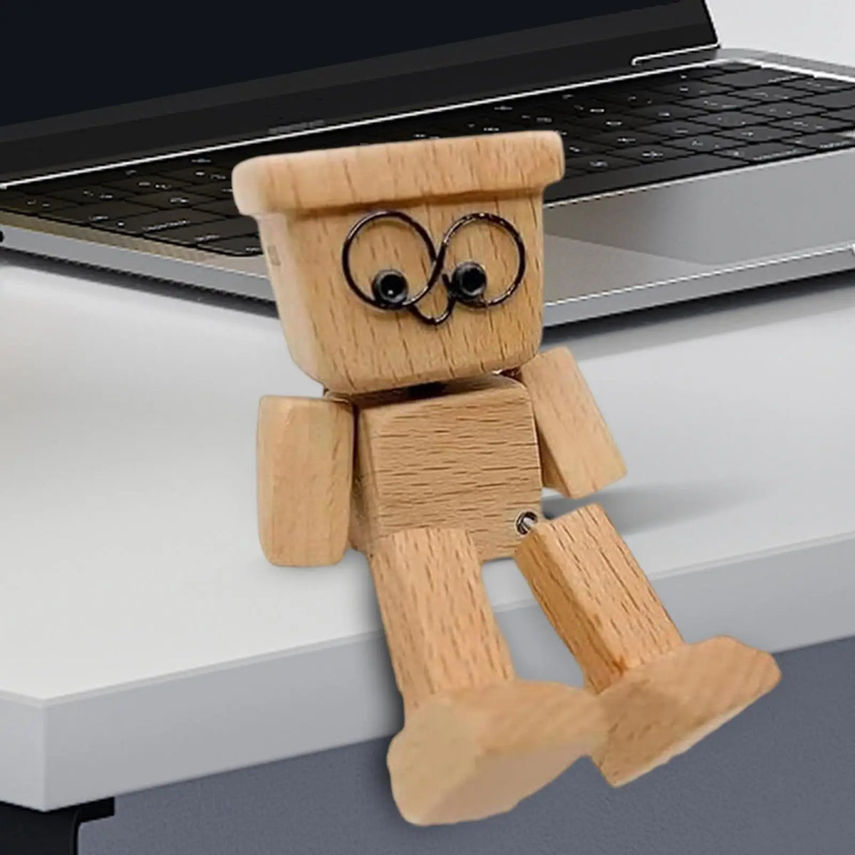 Rocking Leg Wooden Man Figurine – Desk, Shelf & Car Decor