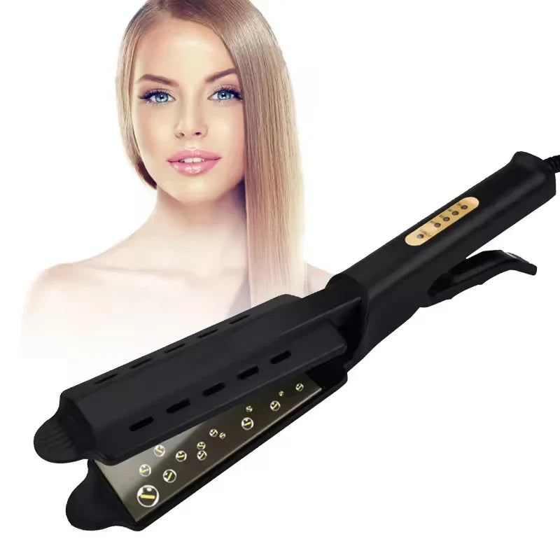 Portable Steam Hair Straightener – 4-Gear Titanium Flat Iron