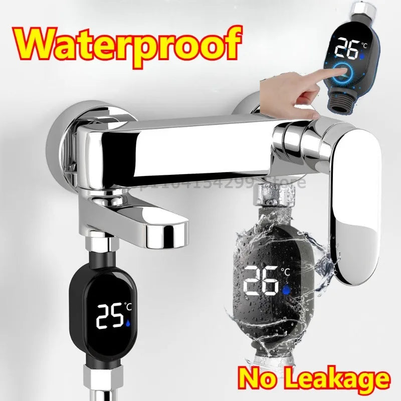 Digital LED Shower Thermometer | Tri-Color Water Temp Display