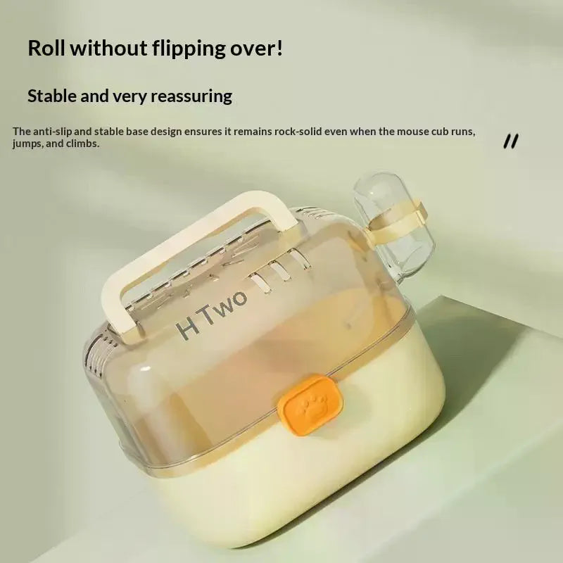 Portable Hamster Travel Cage with Handle & Water Bottle