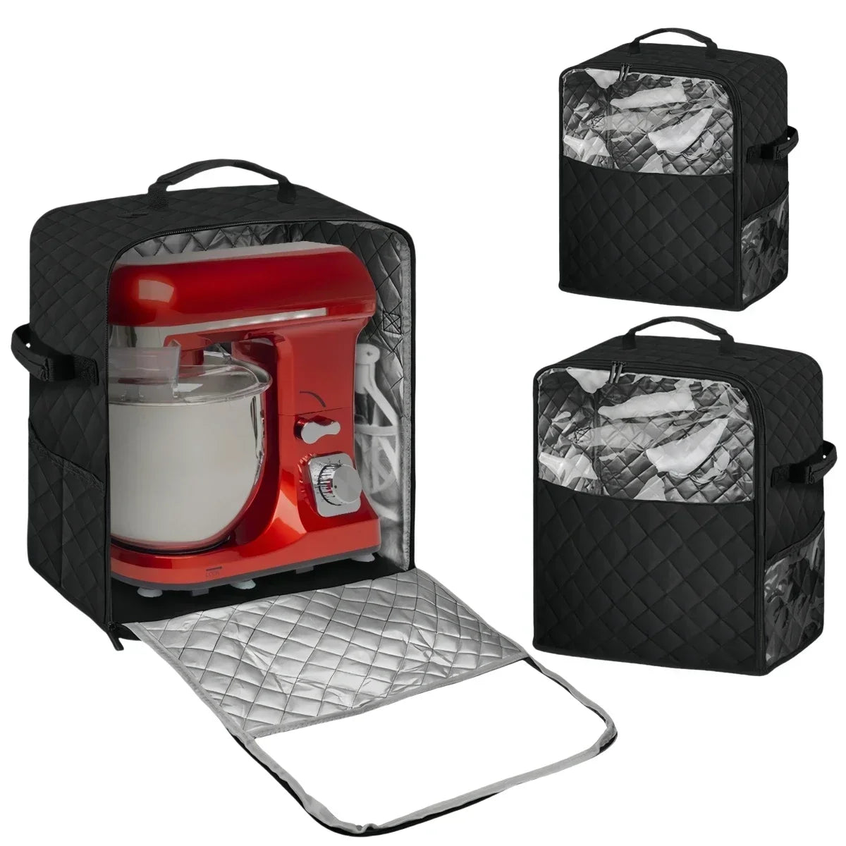 Stand Mixer Dust Cover with Slider Base & Storage Pockets