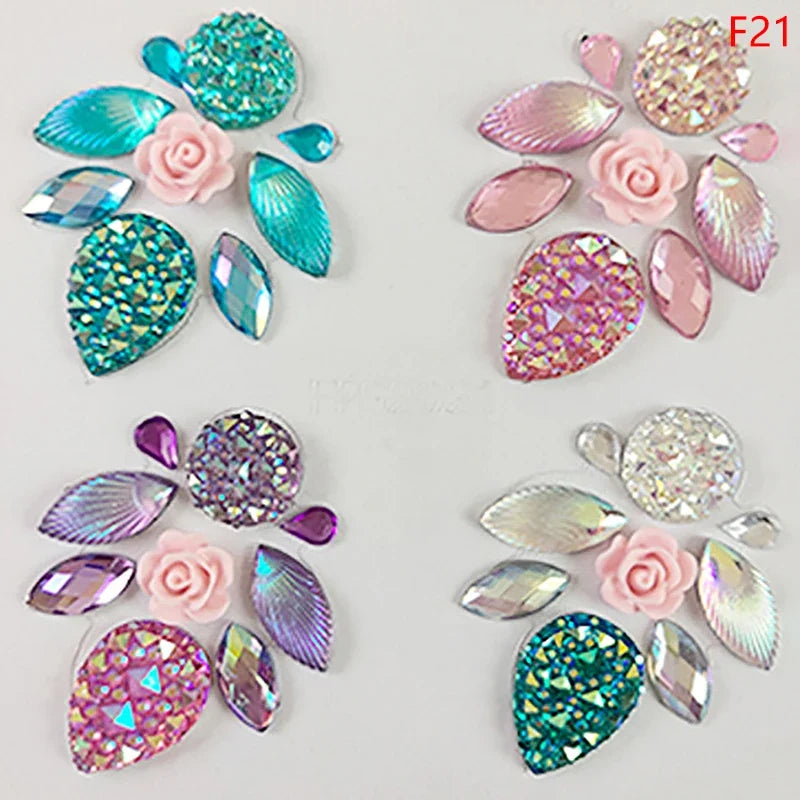 3D Face Rhinestone Stickers – Crystal Body Art Jewels 8 Styles