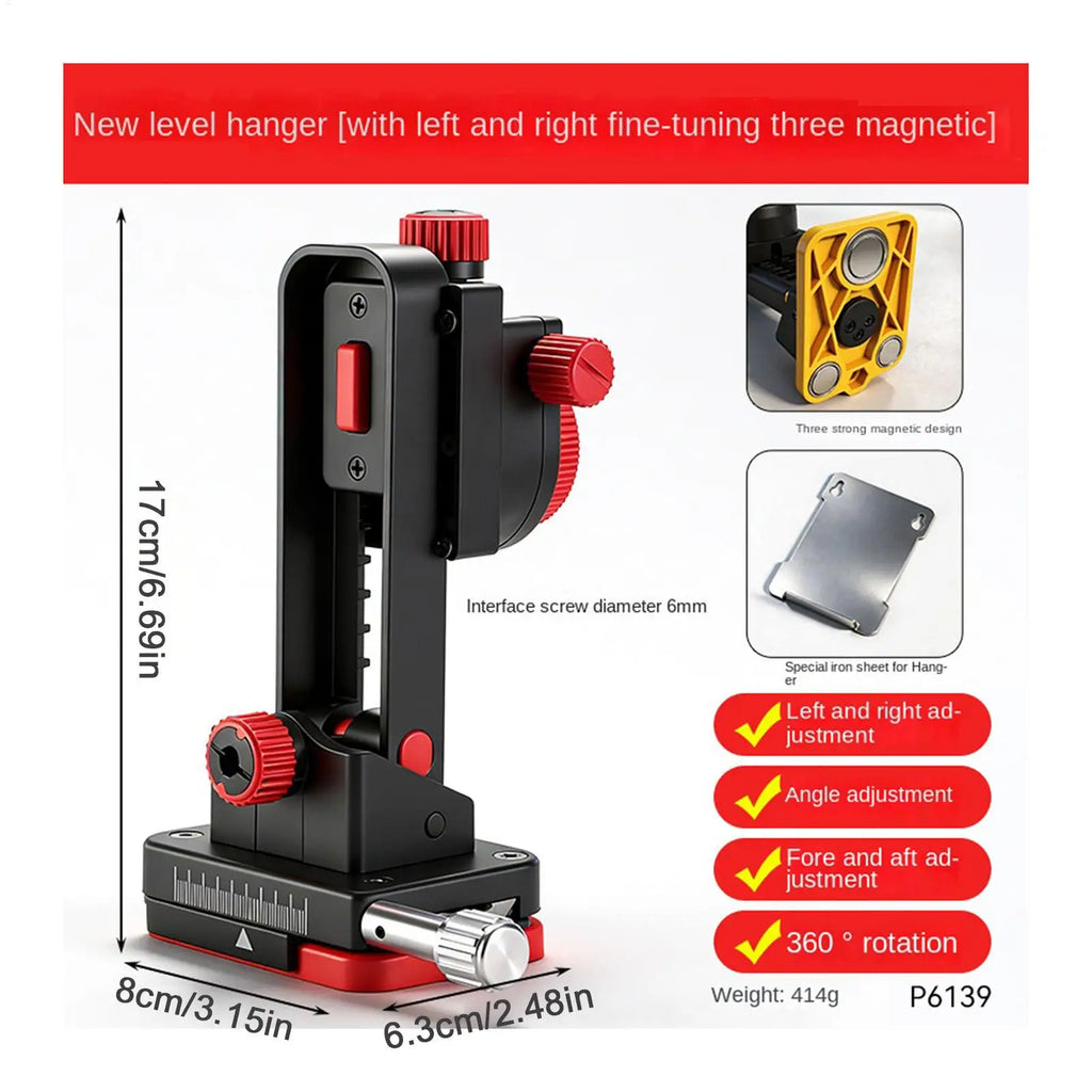 Magnetic Level Wall Mount Bracket | 360° Rotating Fine-Tuning