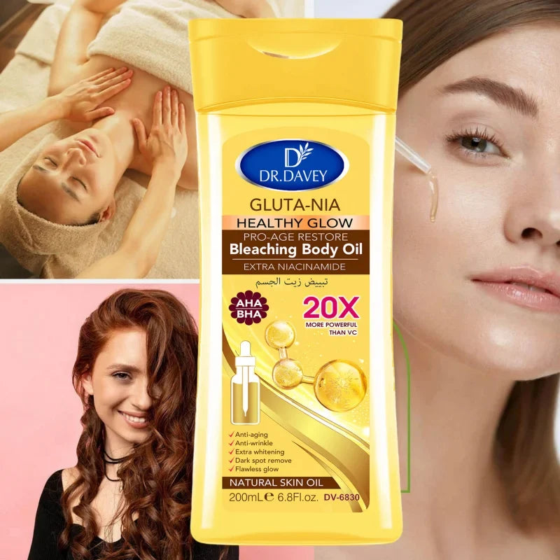 DR DAVEY GLUTA NIA Body Oil Skin Care Moisturizes Nourishes Large