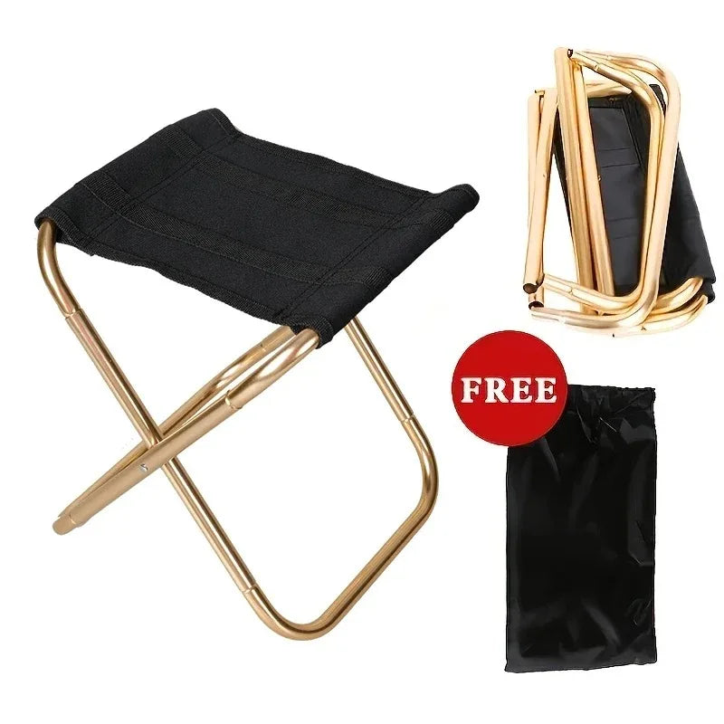 Golden Aluminum Folding Camping Chair with Carry Bag