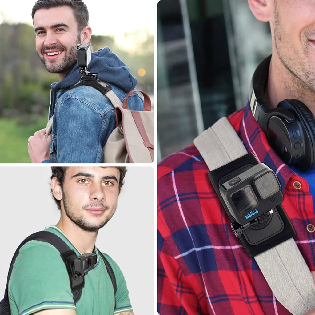 360° Backpack Shoulder Strap Mount for GoPro & Action Cameras