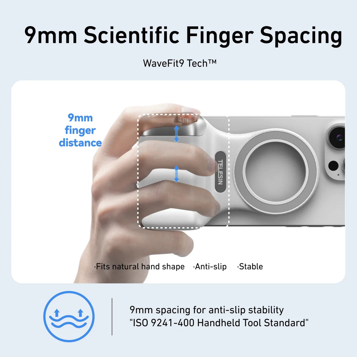 TELESIN Magnetic Phone Camera Grip with Bluetooth Remote & Fill Light