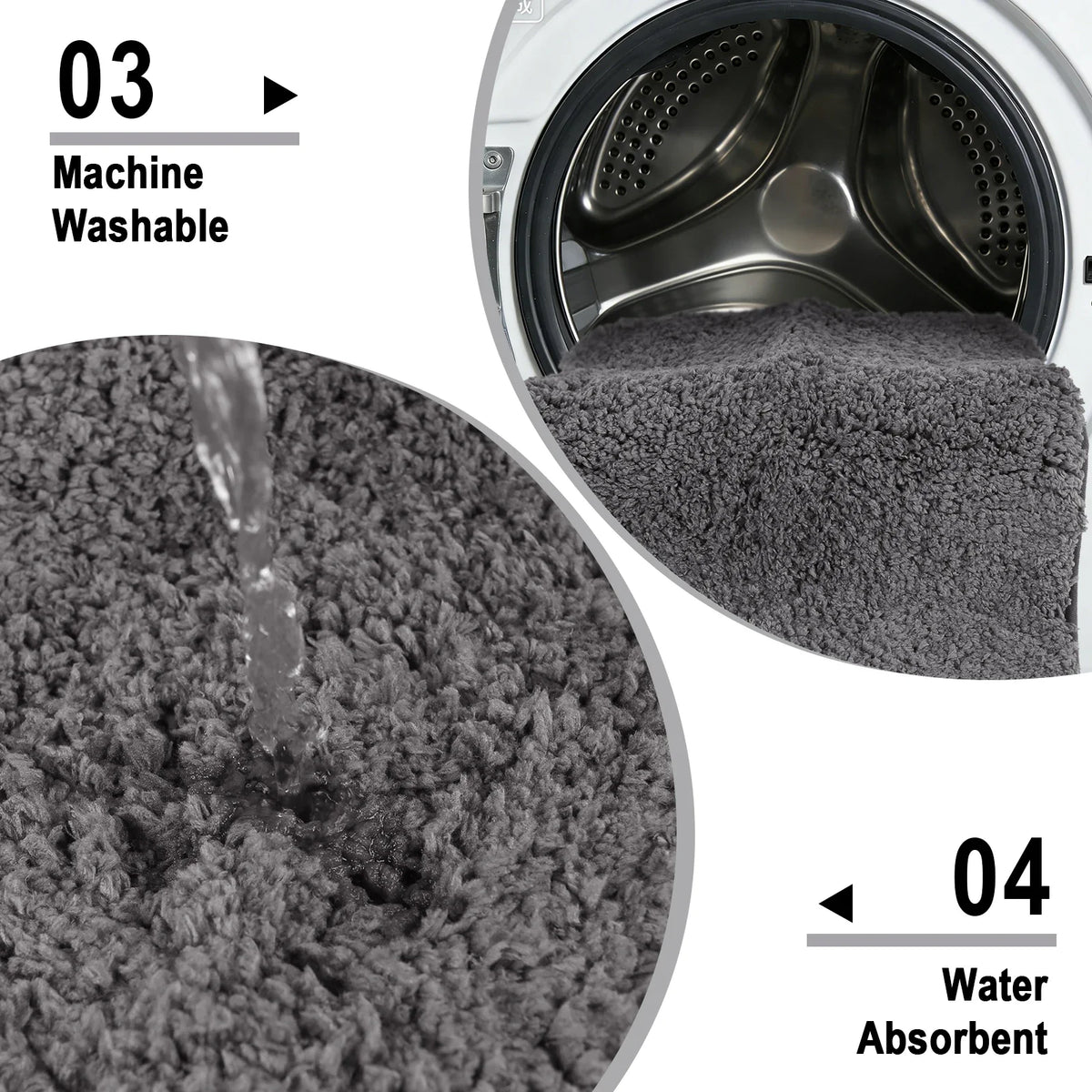 Toilet Bath Floor Mat Microfibre Mats Absorbent Extra Soft Non Slip