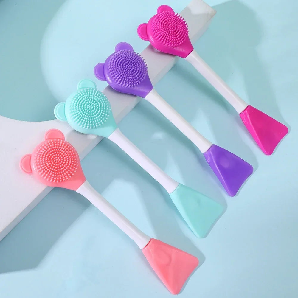 Double-Head Silicone Face Mask Brush & Spatula Applicator