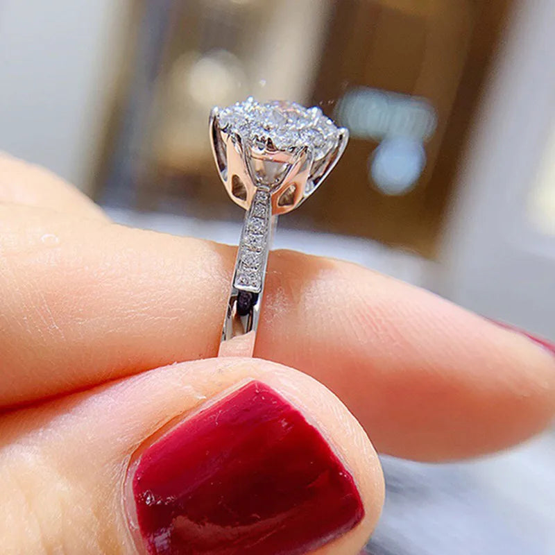 Huitan Dainty CZ Wedding Ring – Sparkling Women's Band