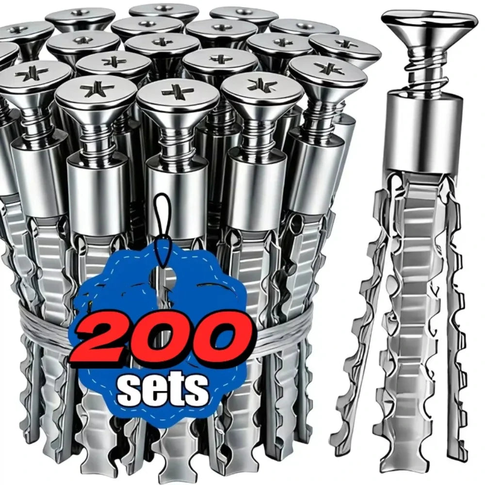 Hollow Wall Expansion Screws Kit 6/8mm Carbon Steel 50–200 Pcs