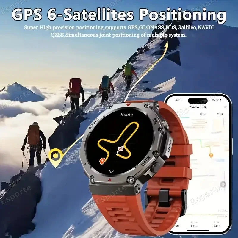 Ola Esporte HW12 Military GPS Smartwatch | AMOLED, 5ATM, 170+ Sports