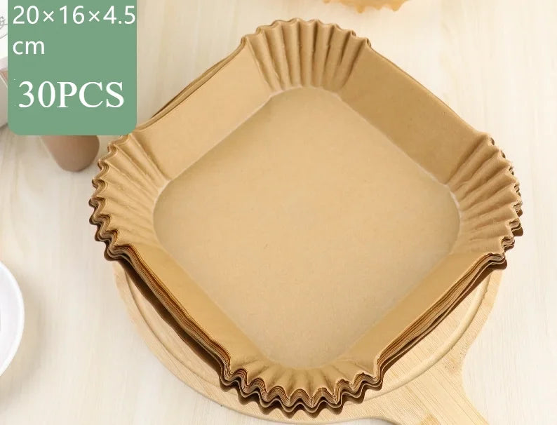 Disposable Air Fryer Paper Liners | Non-Stick Baking Mats 30/50 PCS