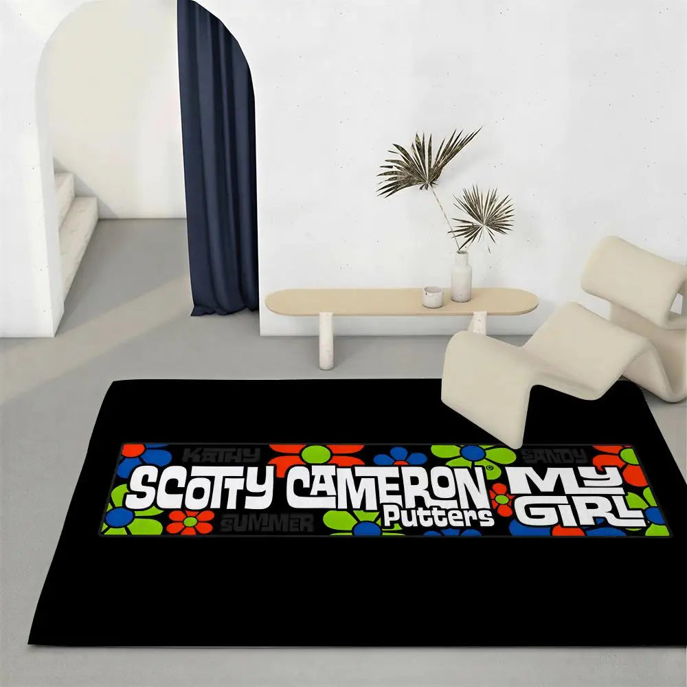 Golf Print Flannel Floor Mat – Non-Slip Soft Indoor Rug
