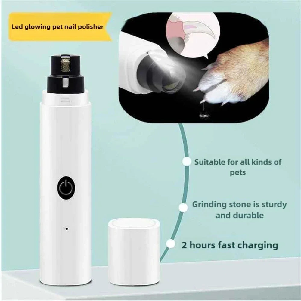 Electric Pet Nail Grinder – Quiet USB Rechargeable Dogs & Cats