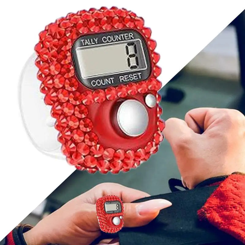 Finger Counter Clicker LCD Digital Display Resettable Lap Record Ring
