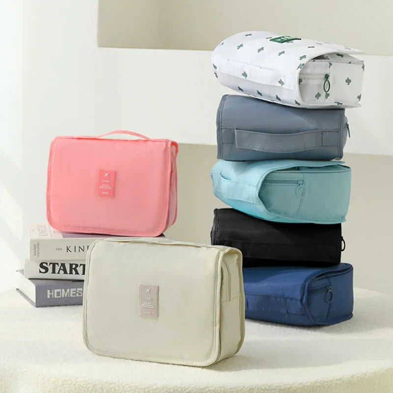 Foldable Hanging Travel Toiletry & Makeup Bag | Oxford Fabric