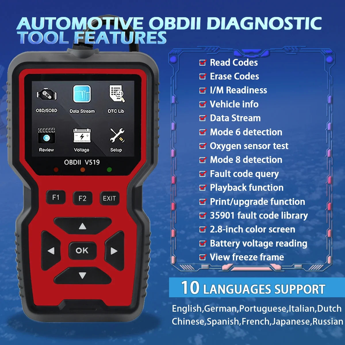 OBD2 Scanner & Diagnostic Tool | Engine Code & Voltage Reader