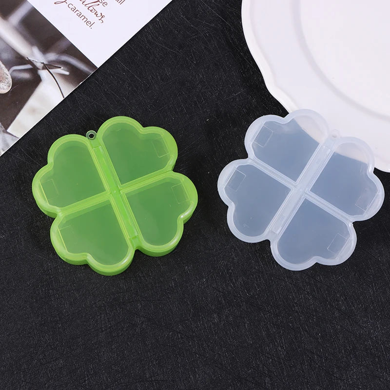 Four-Leaf Clover 4-Grid Portable Pill Organizer Box