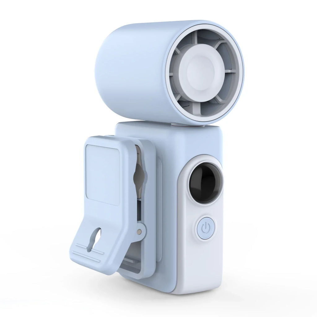 USB Rechargeable Cooling Fan LED Display Portable Clip-on Mini