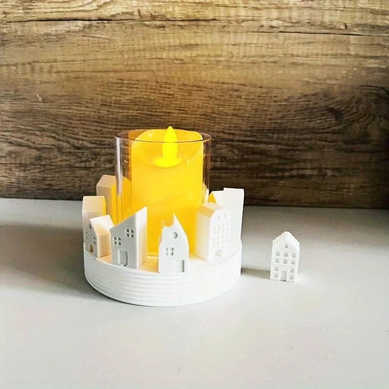 3D Nordic House Silicone Mold – 12-Hole Mini Candle & Craft Mold