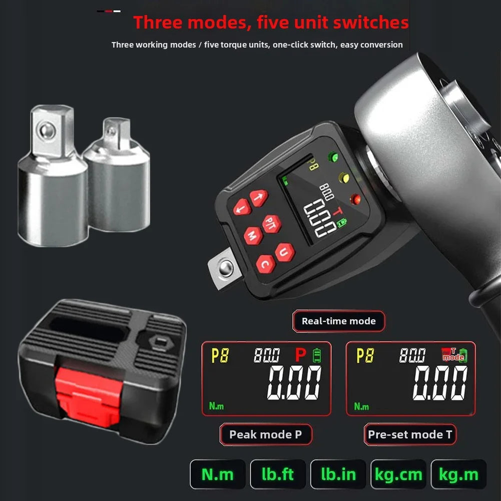 1/2" Digital Torque Wrench Adapter LCD 0.9–340Nm | ±1% Accuracy