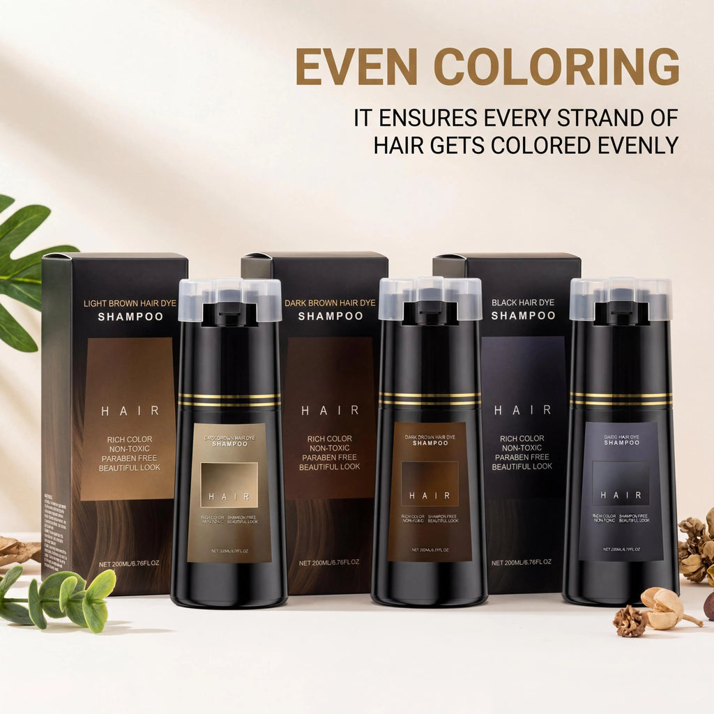 Plant Extract Hair Dye Shampoo – 2-in-1 Color & Cleanse