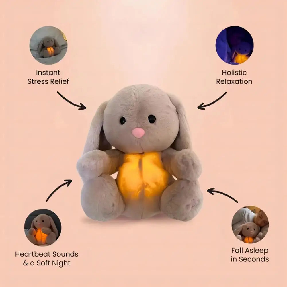 Breathing Plush Bunny Toy | Soothing Rabbit Doll with Music 28cm